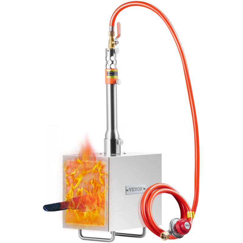 foto del prodotto vevor forgia a gas propano bruciatore quadrato per coltelli metalli attrezzature per forgiatura, forgia a gas propano in acciaio inox 1 bruciatore