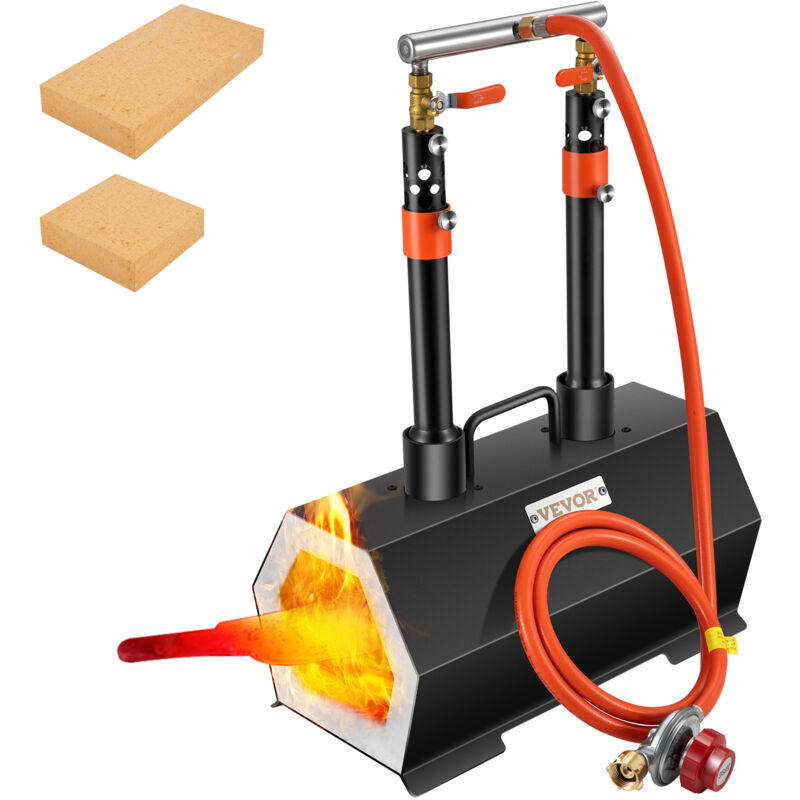 foto del prodotto vevor forgia a gas propano esagonale doppio bruciatore temperatura max. da 1426 