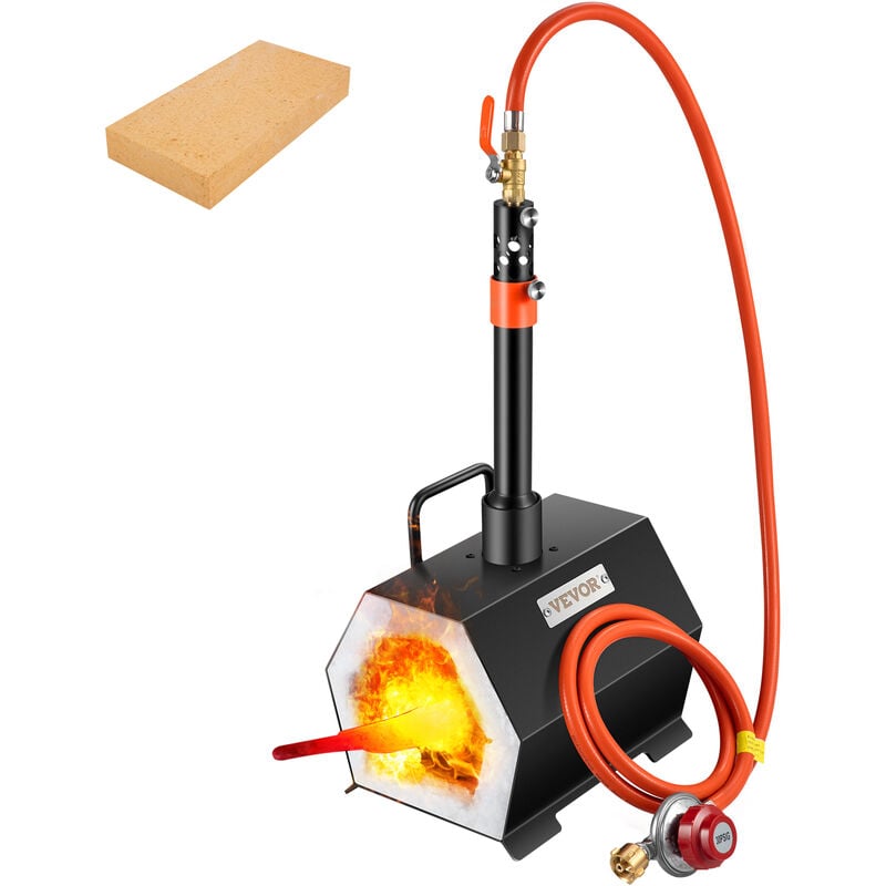 foto del prodotto vevor forgia a gas propano forma esagonale per coltelli utensili da garage officina fai da te, forgia a gas propano bruciatori portabile 7,1 kg,