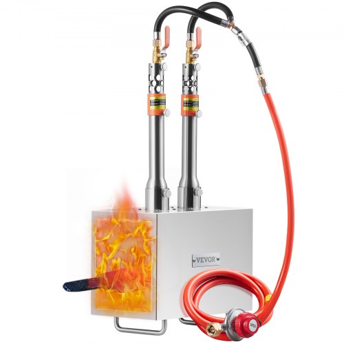 foto del prodotto vevor forgia a gas propano per fabbro 2 bruciatori temperatura max. 1427 