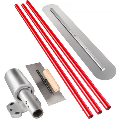 foto del prodotto vevor frattone acciaio di cemento 1200x200mm, cazzuola galleggiante per cemento con staffa galleggiante regolabile e flessibile, kit completa frattazzo da mura pavimento sbucciatura stucco