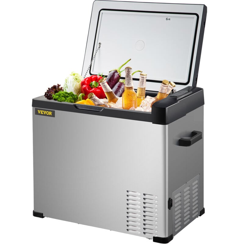 foto del prodotto vevor frigorifero elettrico portatile in acciaio 50l per auto da viaggio campeggio attivita esterne, mini frigo portatile a compressore 60w per