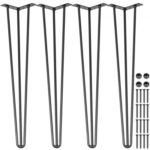 foto del prodotto vevor gambe da tavolo da scrivania 3 aste per impieghi gravosi ferro, set di 4 kit gambe da tavolo a forcina per scrivania, adatte per tavolini, divani, panche in legno, seggioloni, tavolini da bar