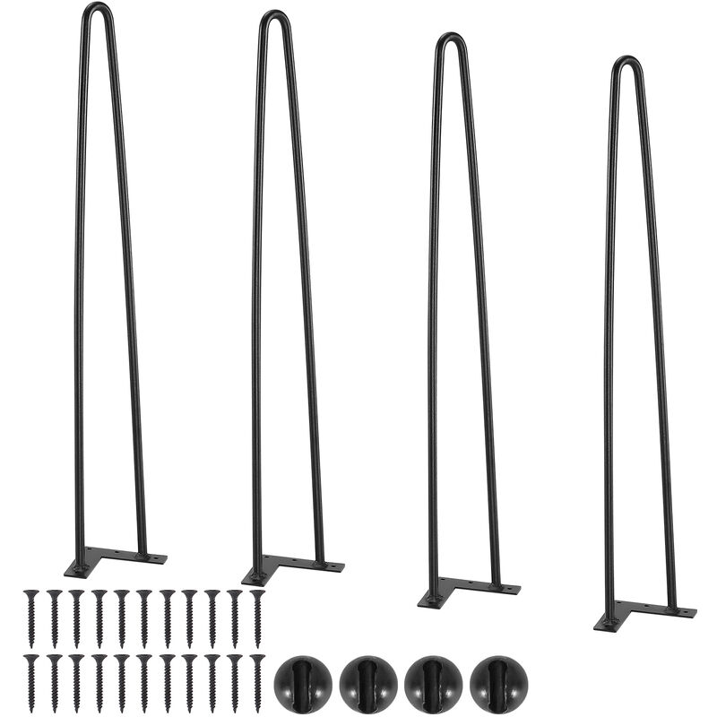 foto del prodotto vevor gambe per tavolo a forcina da 4 pezzi con piastra di montaggio, kit di gambe per scrivania lunghezza 71 cm in acciaio capacita carico max. 227