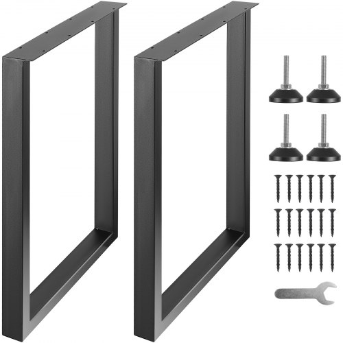 foto del prodotto vevor gambe per tavolo quadrate da 2 pezzi con piastra di montaggio, kit di gambe per scrivania lunghezza 71 cm in acciaio capacit carico max. 454 kg, gambe per mobili per tavolo da casa ufficio