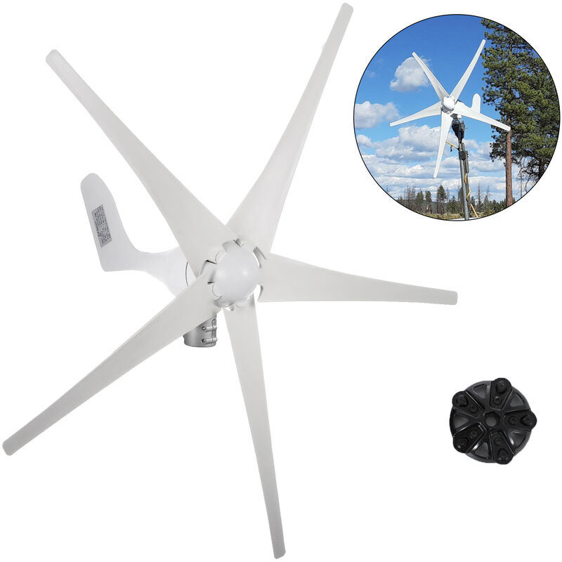 foto del prodotto vevor generatore eolico da 500 w generatore eolico cc 12v 5 pale bassa velocita del vento avvio di luci stradali da giardino turbine eoliche con