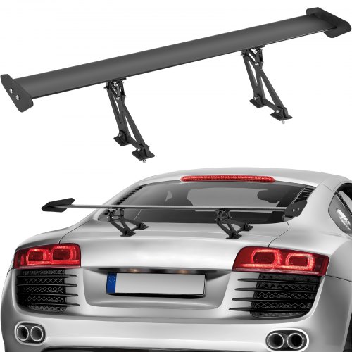 foto del prodotto vevor gt style alette spoiler, spoiler posteriori universali da 1100 mm, con ponte singolo, materiale in alluminio leggero regolabile, spoiler posteriori per auto, ala da deriva bgw jdm racing, nero