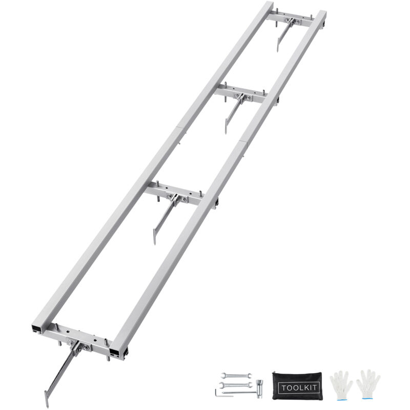 foto del prodotto vevor guida per fresatura da 274cm, kit di barre trasversali, guida per troncatrice a catena, sistema di guida per segheria in alluminio
