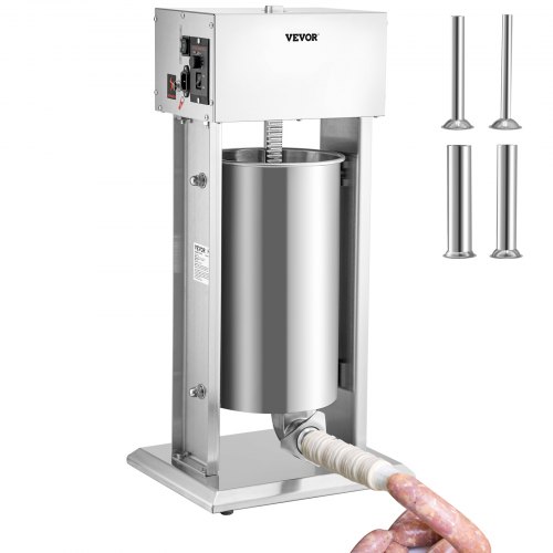 foto del prodotto vevor insaccatrice elettrica verticale per salsiccia in acciaio inox 15l velocit regolabile, macchina per insaccare salsicce elettrica potenza da 260w in acciaio inox 4 tubi di riempimento inclusi