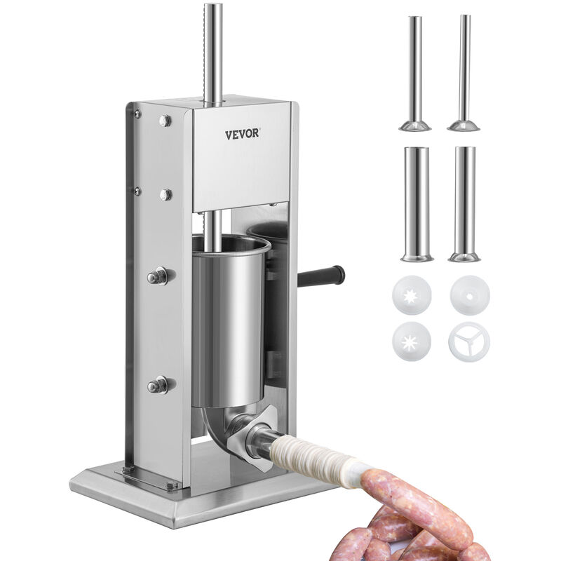 immagine 0 del prodotto vevor insaccatrice manuale verticale per salsiccia in acciaio inossidabile 3litri, macchina per insaccare salsicce in modo manuale capienza da 3l