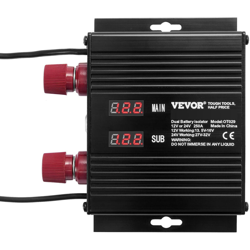 immagine 0 del prodotto vevor isolatore intelligente doppia batteria, 12v 24v, vsr universale rele sensibile tensione isolatore batteria intelligente schermo lcd, per atv