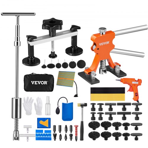 foto del prodotto vevor kit 69 pezzi strumento per riparazione di ammaccature a ponte potenza 20 w per carrozzeria auto veicolo da garage officina fai da te, kit estrattore a ponte estrattore a martello per ammaccature