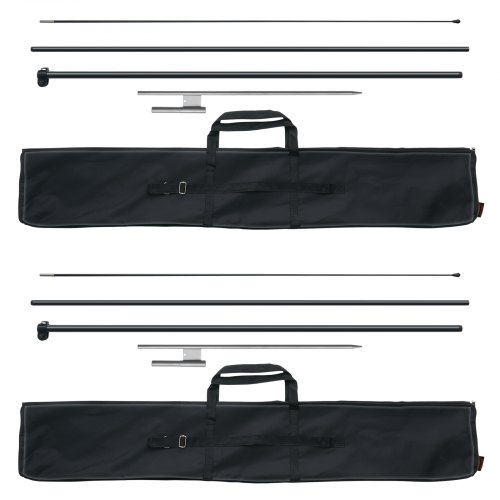 foto del prodotto vevor kit asta portabandiera da 2 pezzi da 388,5 cm con picchetti da terra e borsa per il trasporto bandiera non inclusa asta portabandiera per segnaletica aziendale, asta portabandiera all aperto