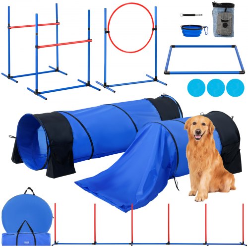 foto del prodotto vevor kit di attrezzatura per addestramento agilit per cani 7 pz con ostacoli