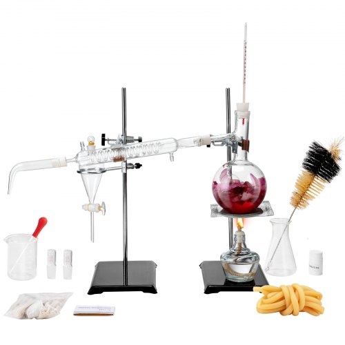 foto del prodotto vevor kit di distillazione di oli essenziali 500 ml apparecchio di distillazione set da 28 pezzi
