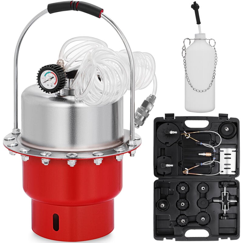 foto del prodotto vevor kit spurgo di freno in acciaio pneumatico 5 litri olio adattatore per sistema abs portatile pressione aria 10 40 psi attrezzo per sfiato aria