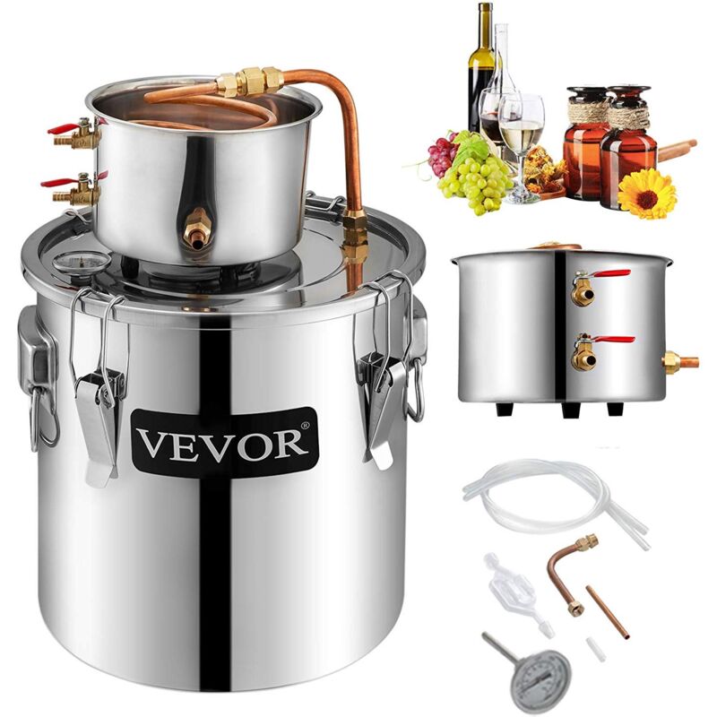 foto del prodotto vevor la caldaia per acqua distillata 3 gal, la caldaia per acqua al chiaro di luna, per acqua distillata, distillatore d acqua alcolica,