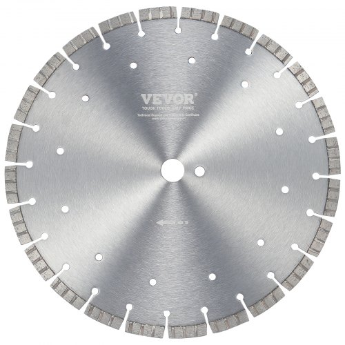 foto del prodotto vevor lama per troncatrice diamantata, lama per calcestruzzo 350 mm per lavori a secco o a umido, lama a segmenti diamantati con denti ondulati 12 mm, diametro foro centrale universale 25,4 mm