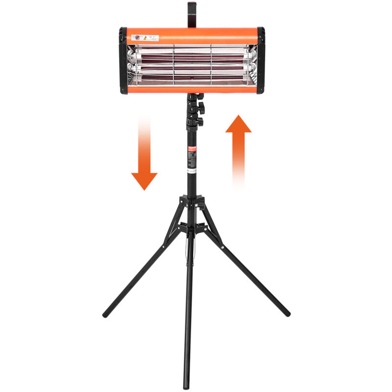 foto del prodotto vevor lampada polimerizzante a infrarossi 2000w portatile supporto doppio uso, temporizzazione 0 90 minuti, lampada polimerizzante per auto,