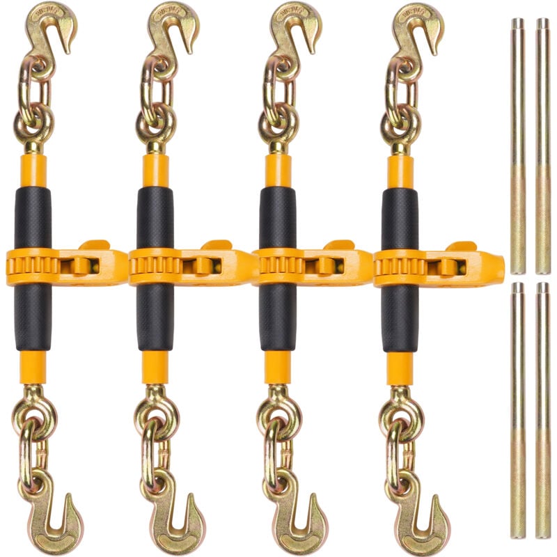 foto del prodotto vevor leganti a catena con cricchetto, leganti per carichi pesanti da 3 8 1 2, ganci g80 carico max. 5443kg, maniglia antiscivolo, leganti a catena