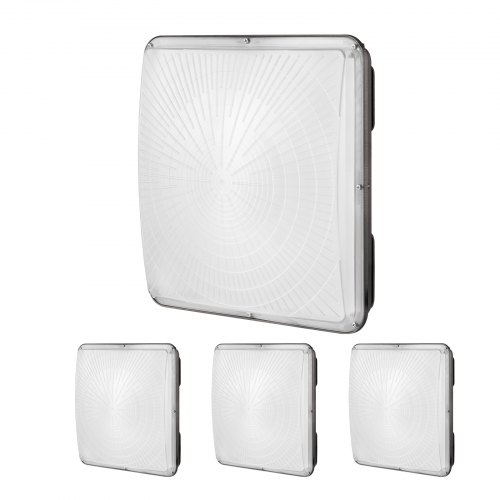foto del prodotto vevor luci a led per pensiline, 150 w luci per pensiline commerciali industriali per esterni, 16500 lm 5000 k luce diurna, montaggio in superficie, per stazione di servizio, magazzino, ip65, 4 pezzi