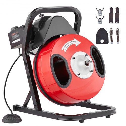 foto del prodotto vevor macchina elettrico sturatubi alimentazione manuale 12 m x 1,27 cm