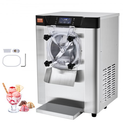 foto del prodotto vevor macchina per gelato commerciale, uscita 12 l h, macchina per gelato duro da banco monogusto 1295 w, cilindro in acciaio inox 4,5 l, pannello led, per snack ristoranti bar