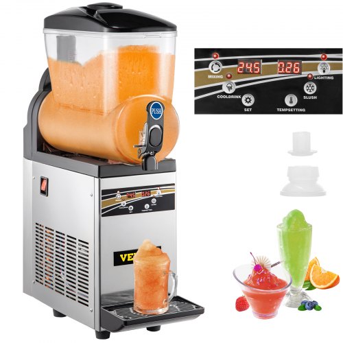 foto del prodotto vevor macchina per granita sorbetto elettrica in acciaio inox 15l uso commerciale, granitore sorbettiera elettrico commerciale per granite, macchina elettrica da banco per granita crema caff bevande