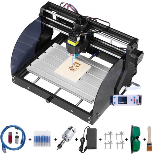 foto del prodotto vevor macchina per incidere cnc fresatrice 3018 pro m fresatrice 15 w 24 v 5 a fresatura macchina per tutti i tipi di plastica alluminio morbido legno