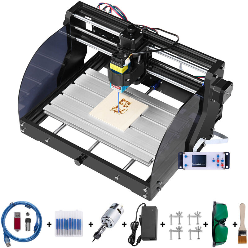 foto del prodotto vevor macchina per incidere cnc fresatrice 3018 pro m router, 15 w 24 v 5 a fresatura macchina per tutti i tipi di plastica, alluminio morbido,