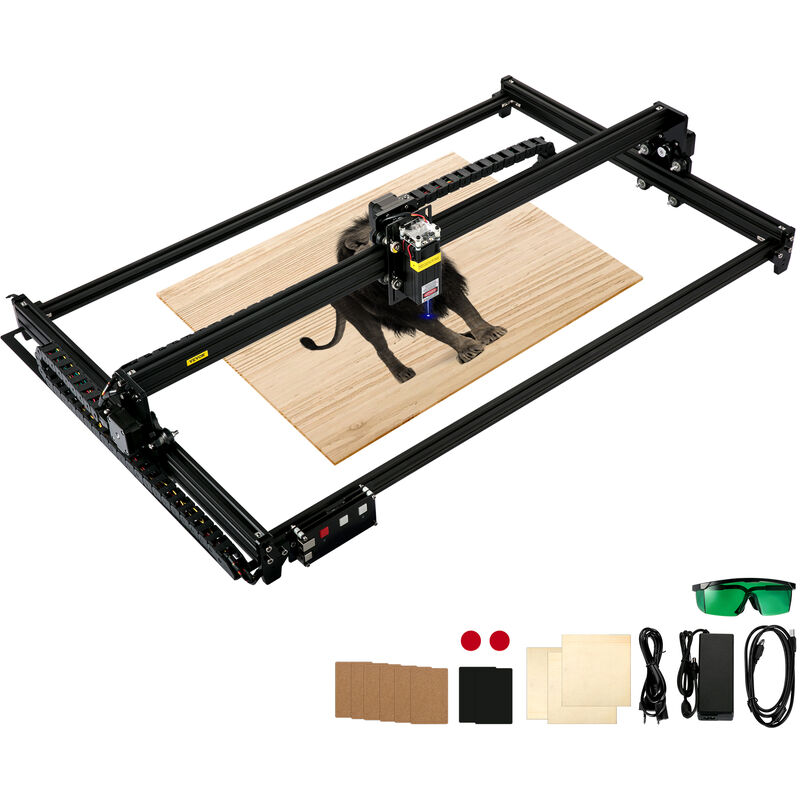 foto del prodotto vevor macchina per incisione laser da banco, 460 x 810 mm potenza 6 w 6000 mm min, incisione in lega di alluminio per carta, legno, pelle, stoffa,