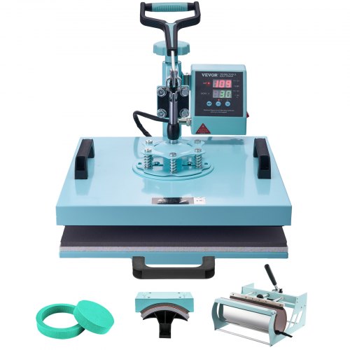 foto del prodotto vevor macchina per pressatura a caldo 380 x 380 mm 8 in 1 per magliette verde