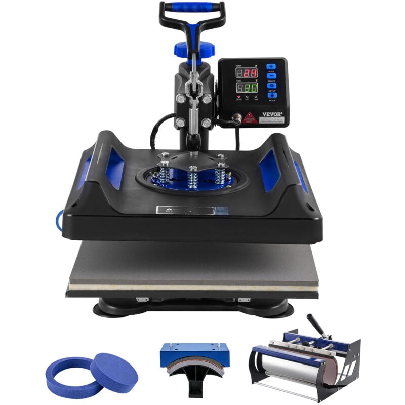 foto del prodotto vevor macchina per pressatura a caldo, macchina per trasferimento termico 5 in 1 con pressa a tamburo da 30 once, pressatura digitale per magliette