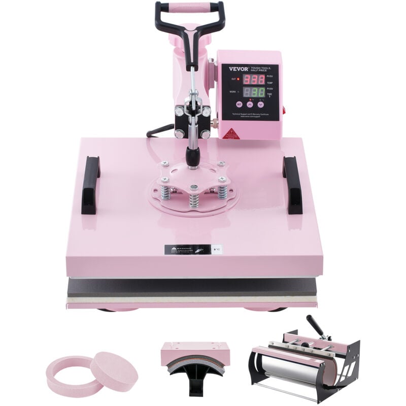foto del prodotto vevor macchina per trasferimento termico 380 x 380 mm macchina per pressatura a caldo 5 in 1 con pressa a tamburo da 0,85 kg pressatura per