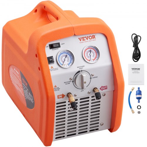 foto del prodotto vevor macchina portatile per recupero di refrigeranti iii iv v monocilindro 3 4 cv velocit di rotazione 1450 giri min, recuperatore per refrigeranti con manometro protezione alta pressione 38,6 bar