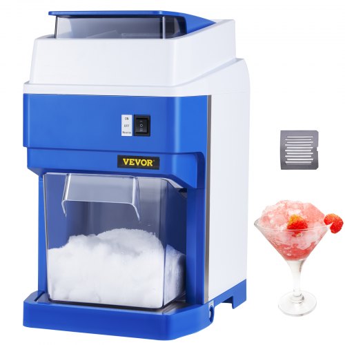 foto del prodotto vevor macchina tritaghiaccio elettrico commerciale 650w con vaschetta raccolta ghiaccio 2kg produttivit 120kg h, tritaghiaccio per granite a neve elettrico 4 lame in acciaio inox 304 29 x 39 x 44 cm