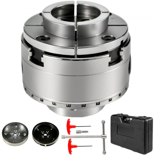 foto del prodotto vevor mandrino 4 griffe per tornio 100mm 4pollici set mandrino autocentrante nova per tornio legno set di accessori mandrino per la lavorazione del legno