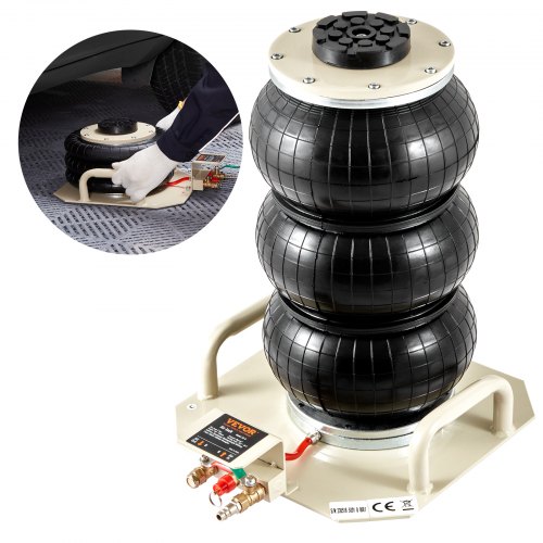 foto del prodotto vevor martinetto pneumatico 3 tonnellate sollevamento 140 450 mm martinetto pneumatico 0,8 1,0 mpa, martinetto portatile 3 cuscini d aria per riparazione auto manutenzione suv pickup officina garage