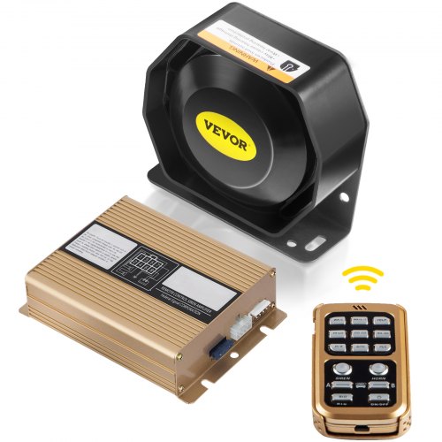 foto del prodotto vevor megafono professionale per auto microfono potenza in uscita 200 w, set di universale megafono per auto tensione nominale 12v cc, clacson sirena veicolare dimensioni confezione 27 x 20 x 16 cm