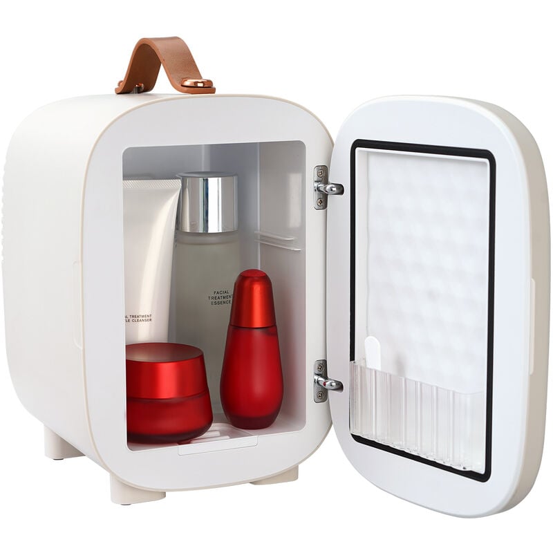 foto del prodotto vevor mini frigorifero portatile bianco capienza max. 4l funzione raffreddamento riscaldamento intervallo temperatura 18 50 , mini frigo portatile
