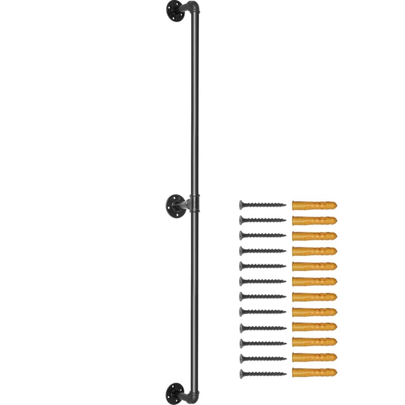 foto del prodotto vevor mophorn corrimano per scale in tubo 7ft, carico 440lbs, acciaio al carbonio, montaggio a parete, angolo rotondo, interno esterno