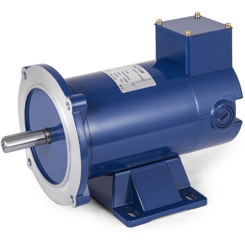 foto del prodotto vevor motore dc da 1 2 hp a magnete permanente velocita nominale 1750 giri min 90 v motore elettrico custodia blu facile da installare per industria