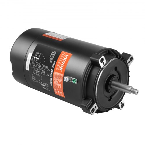 foto del prodotto vevor motore per pompa per piscina 1 hp 56j, 115 v 9,8 a 230 v 4,9 a 3450 giri min, fattore di servizio 1,4, condensatore 90 f 250 v, motore sostitutivo flangia rotante rotonda ccw per piscine