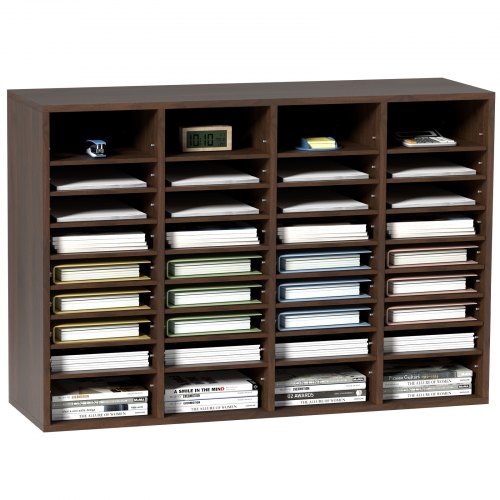 foto del prodotto vevor organizzatore per documenti in legno 36 scompartimenti totale carico singolo 10kg rimovibili e regolabili, portadocumenti 99,7 x 30,5 x 68 cm per libri documenti fumetti moduli 36 scompartimenti