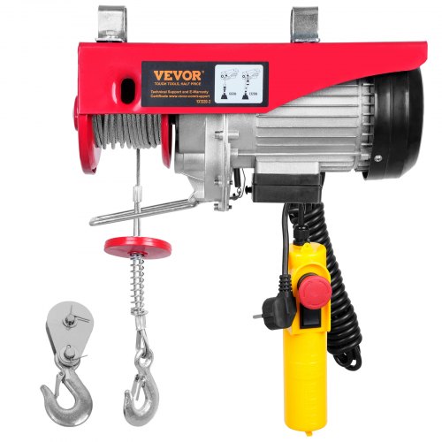 foto del prodotto vevor paranco a leva elettrico 1150 w carico max. da 600 kg altezza di sollevamento 12 m motore rame puro con telecomando, paranco elettrico a leva per sollevamento carico velocit 10 m min da garage