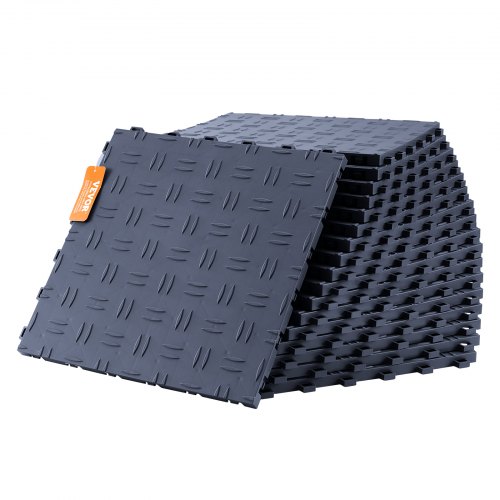 foto del prodotto vevor piastrelle per garage ad incastro, confezione da 50 piastrelle per pavimenti per garage in pp 305x305x13,4mm texture antiscivolo per garage, scantinati, officine di riparazione