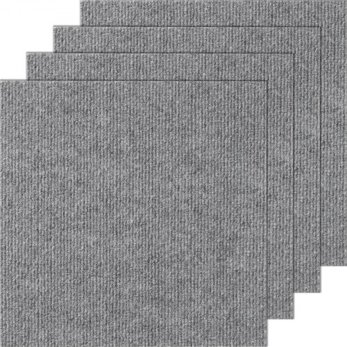 foto del prodotto vevor piastrelle per moquette stacca incolla, piastrelle per moquette autoadesive quadrate 305 x 305 mm piastrelle per moquette morbide imbottite, per camera da letto interni esterni, grigio chiaro