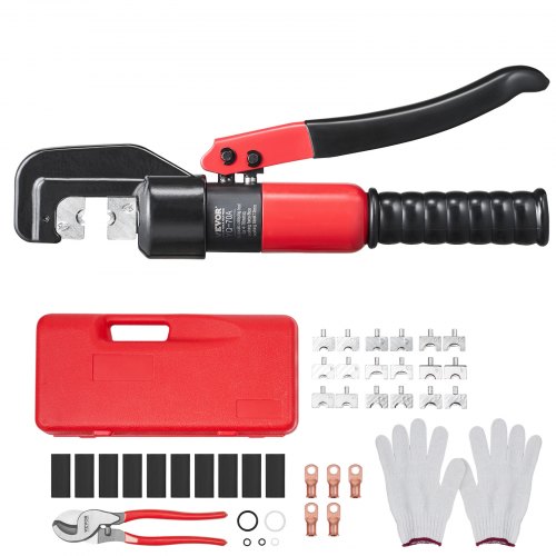 foto del prodotto vevor pinza crimpatrice idraulica 4 70 mm pinza a crimpare idraulica capicorda per terminali in alluminio rame awg12 2 0 accessori inclusi in valigetta portatile, set di pinza di crimpaggio per cavi