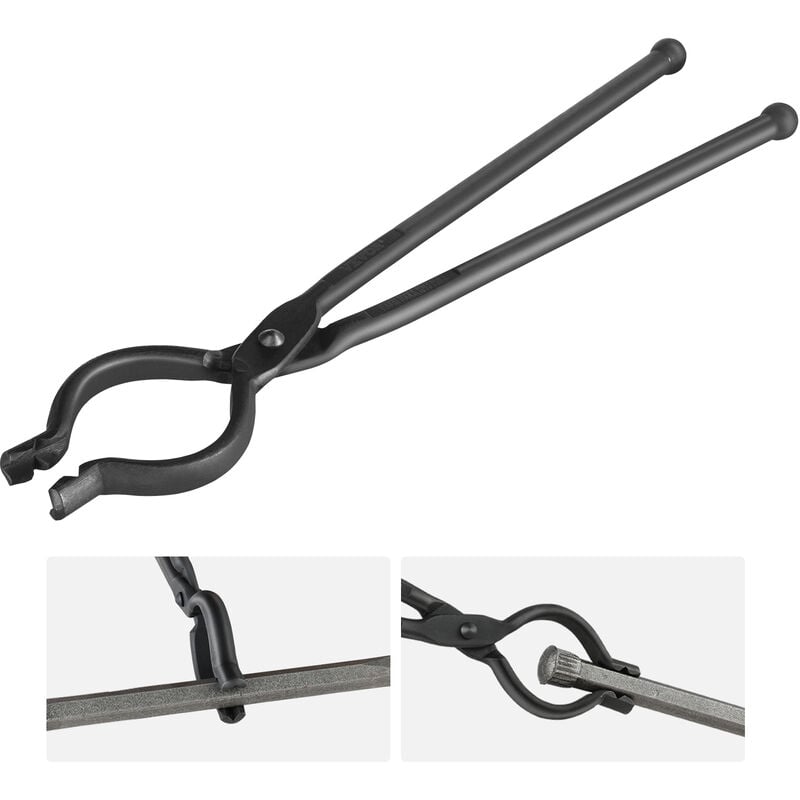 foto del prodotto vevor pinza da fabbro lunghezza totale da 46 cm pinza per forgiatura a forma di v, pinza tenaglia da fabbro in acciaio al carbonio, attrezzatura da