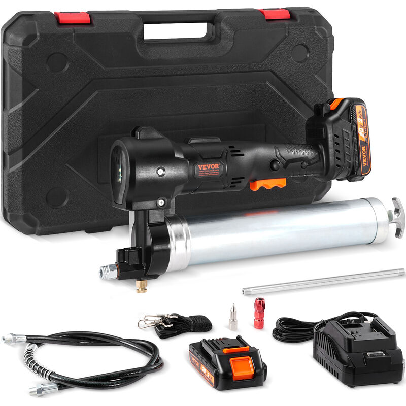 foto del prodotto vevor pistola grasso a batteria 20v pressione max. 10000 psi, kit di ingrassatore pistola per grasso elettrica alimentata a batteria ad alta